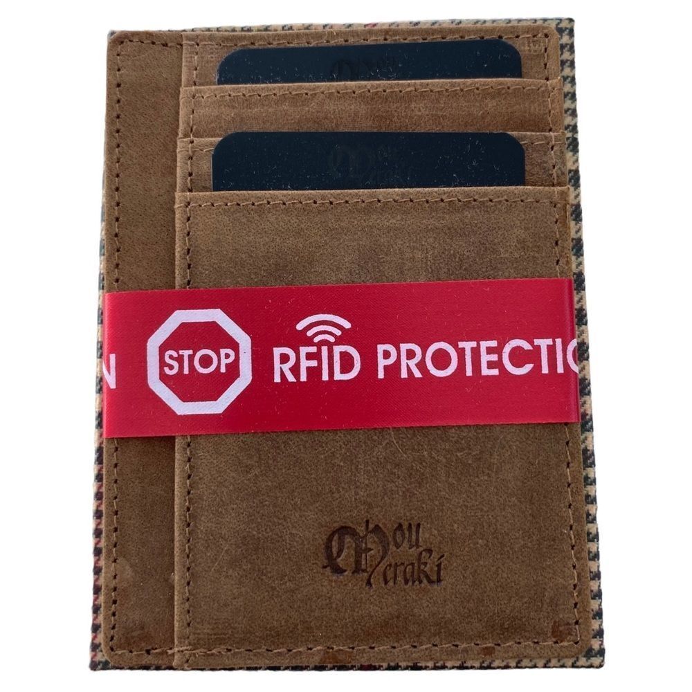 Mou Meraki Unisex Leather Front Pocket Credit Card Wallet Holder RFID Blocker - Picture 4 of 6